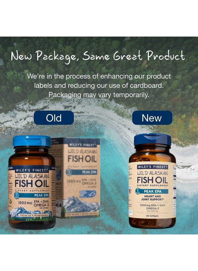 Wiley's Finest - Wild Alaskan Fish Oil Peak Epa Triple Strength Peak Epa And Dha 1000Mg Omega3S Sqfcertified 90 Softgels (90 Servings) - Image 1