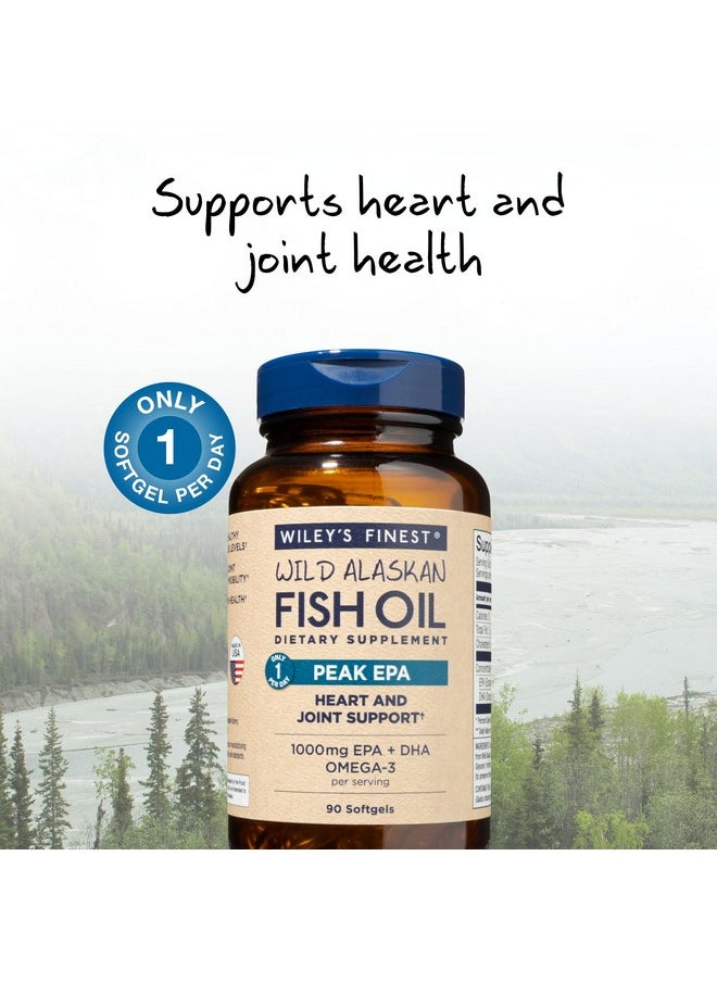 Wiley's Finest - Wild Alaskan Fish Oil Peak Epa Triple Strength Peak Epa And Dha 1000Mg Omega3S Sqfcertified 90 Softgels (90 Servings) - Image 1