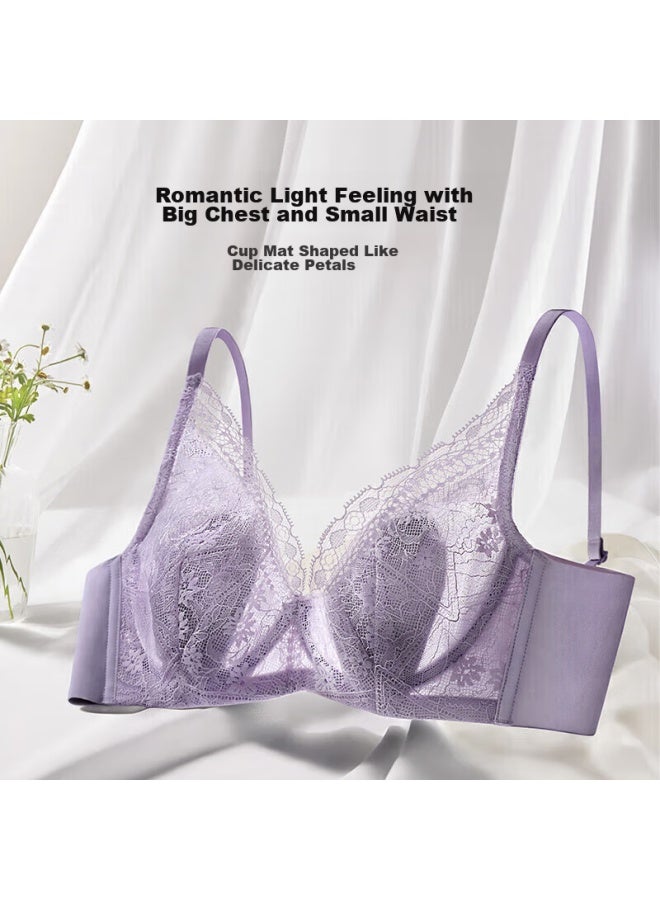 AIMER Aimer "flower Petal Bra" Thin Lace Cup, Minimizing For Large Breasts, Rhythmic Bra, Am137722s  - Image 1