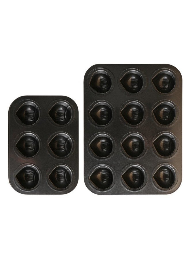 Net-famous Butter Rice Cake Non-stick Chestnut Madeleine Mold 12 Mold Household Normal Temperature Cake Baking Pan Oven-Specifications:12 Consecutive (special Mold For Butter Rice Cakes)-Color:Black - Image 4