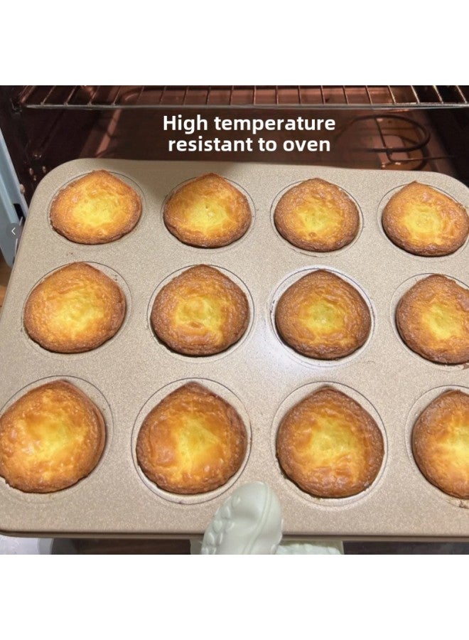 Net-famous Butter Rice Cake Non-stick Chestnut Madeleine Mold 12 Mold Household Normal Temperature Cake Baking Pan Oven-Specifications:12 Consecutive (special Mold For Butter Rice Cakes)-Color:Black - Image 3