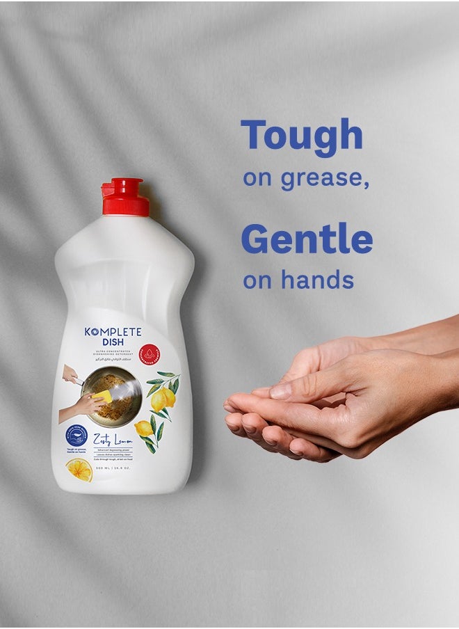 Komplete Dish - Ultra Dishwashing Gel with Glycerin - Zesty Lemon 500ml  - Image 3