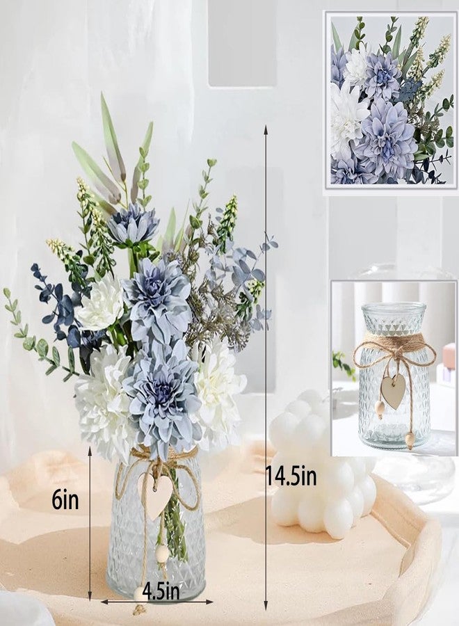 LADADA Fake Flowers with Vase, Silk Flowers in Vase, Suitable for Wedding, Party, Home Decor (Dahlia) - Image 3