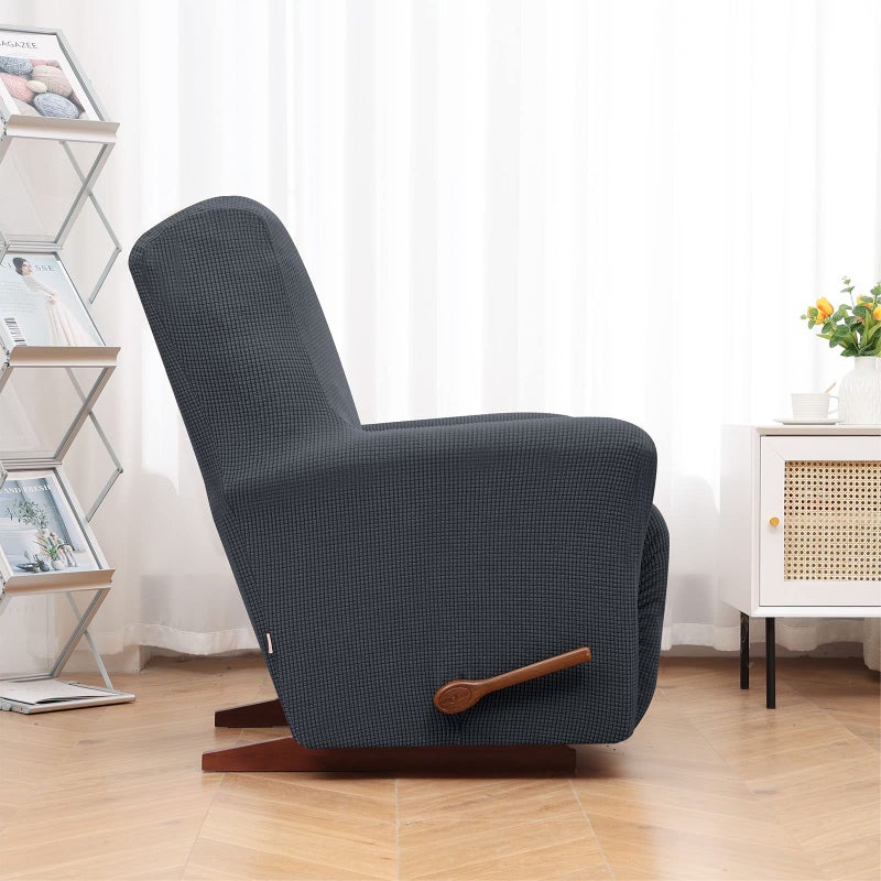 KEKUOU Recliner Chair Covers Lazy Boy Recliner Covers Stretch Couch Cover Slipcovers 1 Piece Furniture Protector with Elastic Bottom for Dog,Kids.(Recliner, Charcoal) - Image 3