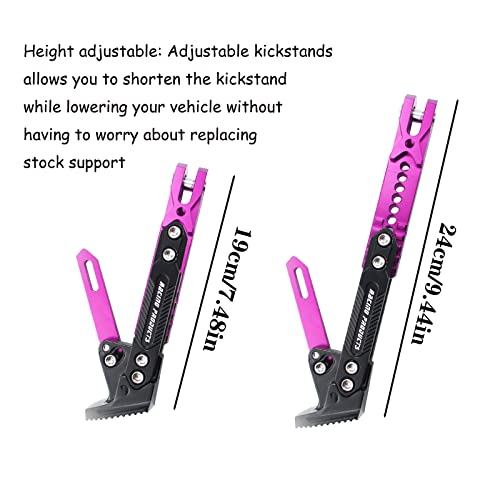 Adsspro Universal Motorcycle Kickstand Accessories Motor Scooter Modified CNC Aluminum Alloy Adjustable Tripod Holder Kickstand Foot Side Support Stand Motor Scooter Motorbike Motocross Dit Pit Bike - Image 5