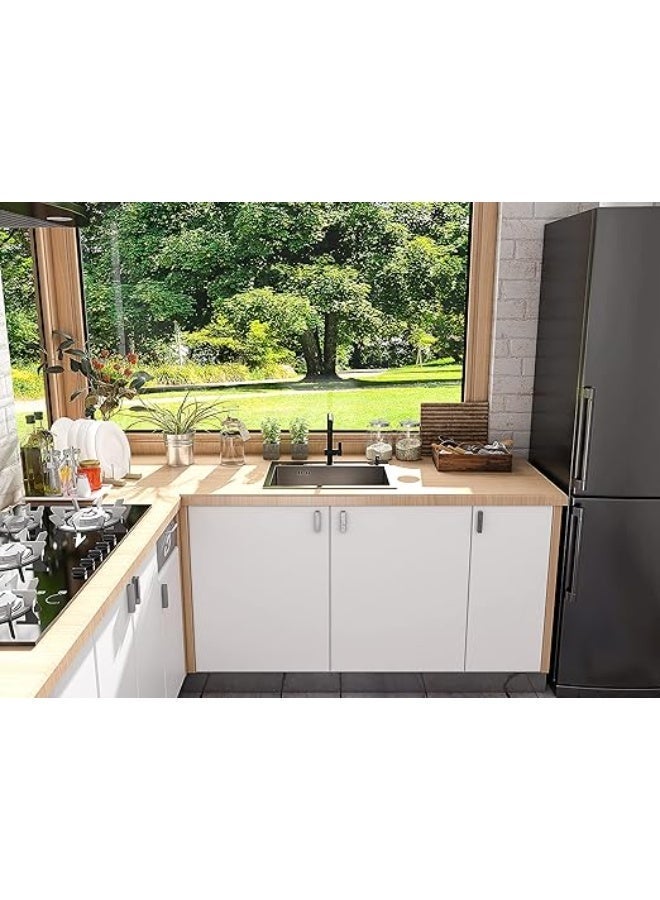 TASVORA Stainless Steel | Kitchen Sink | 50x40x21cm | Single Bowl Sink with Basket Strainer | Undermount / Drop-In | Rust Resistant | Heavy Duty | Modern Kitchen Sink UAE - Image 2