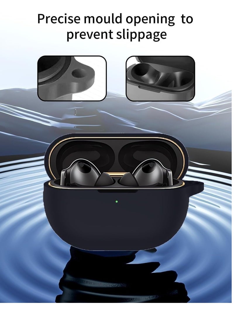 shomira Silicone Case Compatible with Huawei Freebuds Pro 4 with Carabiner, Slim Shockproof Headphone Case, Soft TPU Earphones Protective Case Cover Supports Wireless Charging, - Image 2