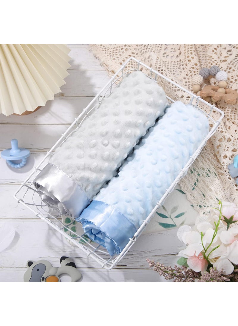 Reginary 3 Pack Satin Baby Blanket with Silky Satin Backing Double Layer Soft Dotted Blanket 30 x 40 Inch for Baby Newborn Toddler Infant Gifts  - Image 4