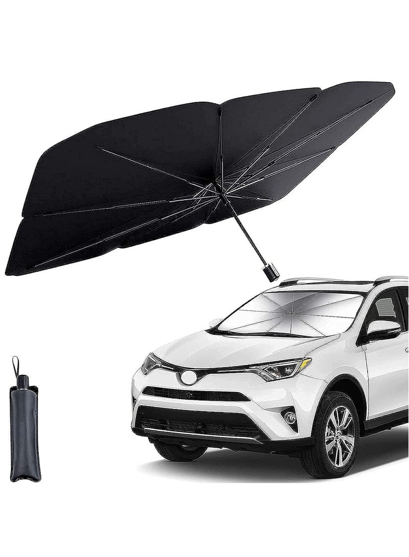 Altheqa Car Windshield Sun Shade UV Rays and Heat Sun Visor Protector Foldable Reflector Umbrella brella Shield (Large) - Image 1