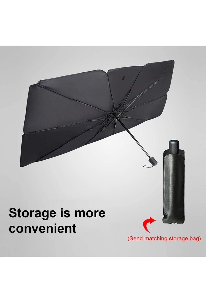 Altheqa Car Windshield Sun Shade UV Rays and Heat Sun Visor Protector Foldable Reflector Umbrella brella Shield (Large) - Image 3