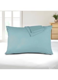 Rest Microfiber Pillow Cases 2 Piece Set 50X75Cm, 20X30 Inches Mettalic Blue Pillow Cover Soft Brushed Supersoft Fabric Pillow Cases Standard Size  - Image 1