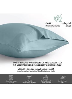 Rest Microfiber Pillow Cases 2 Piece Set 50X75Cm, 20X30 Inches Mettalic Blue Pillow Cover Soft Brushed Supersoft Fabric Pillow Cases Standard Size  - Image 5