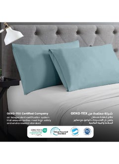 Rest Microfiber Pillow Cases 2 Piece Set 50X75Cm, 20X30 Inches Mettalic Blue Pillow Cover Soft Brushed Supersoft Fabric Pillow Cases Standard Size  - Image 3