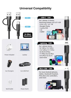 2Pcs Multi Charging Cable 6FT Multi Phone Charger Cable Universal Coiled 6 in 1 Charging Cord Extra Long Multiple USB C Cable with USB C Micro USB Port Connectors for Cell Phones and More - pzsku/Z2F760FD31D021D52D948Z/45/_/1723108502/9f3082fa-e09b-4157-bdb4-5291ceb6026a