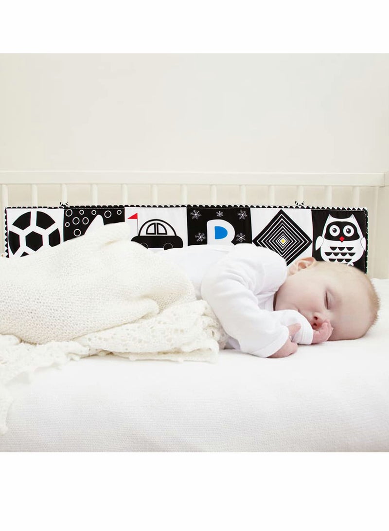 SYOSI Black and White Cloth Books High Contrast Baby Cloth Book for Early Education, Infant Tummy-time Mat, Three-Dimensional Can Be Bitten and Tear Not Rotten Paper 0-3 Years Old Baby Toys - Image 4