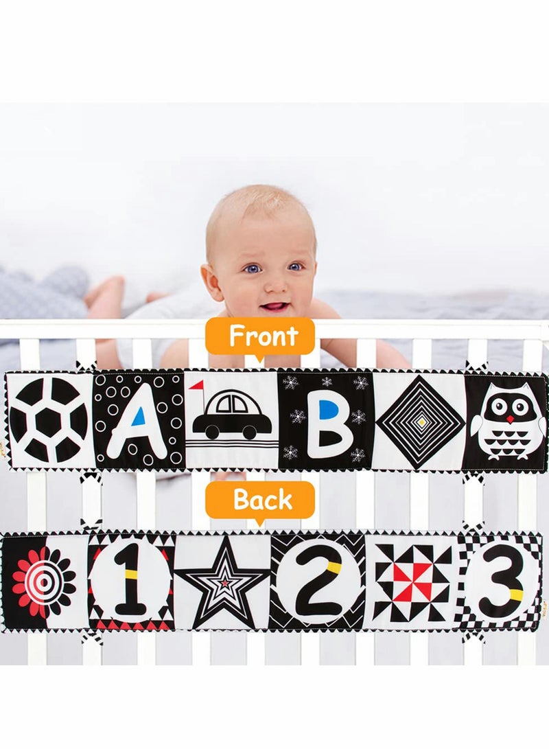 SYOSI Black and White Cloth Books High Contrast Baby Cloth Book for Early Education, Infant Tummy-time Mat, Three-Dimensional Can Be Bitten and Tear Not Rotten Paper 0-3 Years Old Baby Toys - Image 2