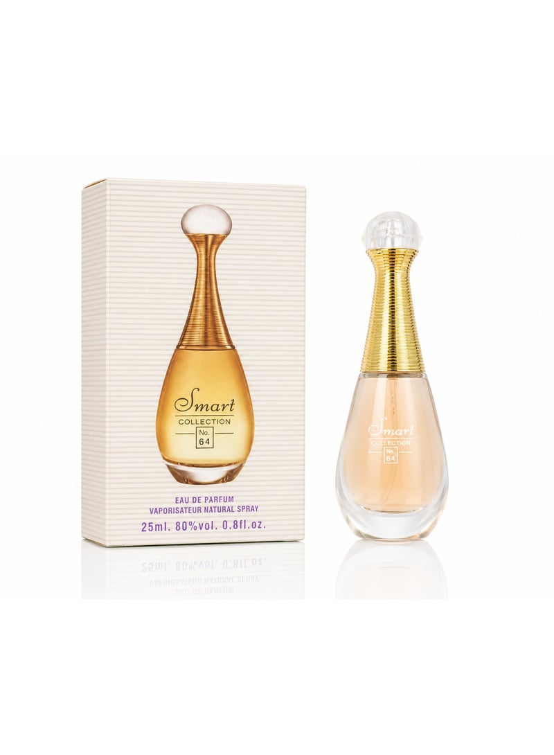سمارت كولكشن  عطر سمارت كوليكشن رقم 64 او دو بارفان للنساء، رائحة زهور أنيقة تدوم طويلاً، 25 مل - Image 1