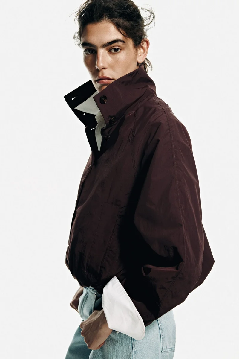 Oversized bubble-hem jacket