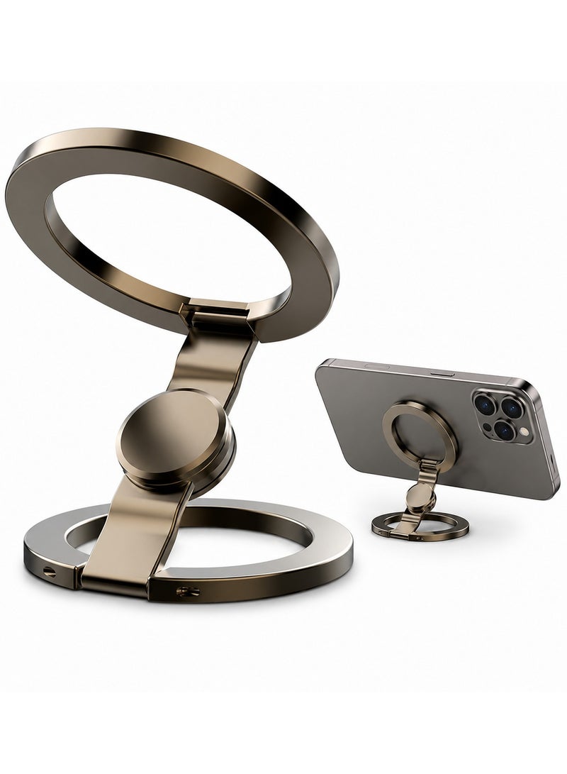 O Ozone Dual-Sided Magnetic Ring Phone Grip Holder Adjustable Finger Loop Kickstand Strong Magnetic Stand for iPhone 16/15/14/13/12 Pixel 10 Cases - Black - Image 1