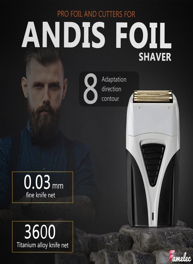 FAMELEC Replacement Heads for Andis Shaver Pro-Foil & Lithium - Super Soft Gold Titanium Cutters for Andis Foil Shaver Replacement TS1 17150 17235 17220 TS2 17200, Compatible with Razor Blades - Image 5