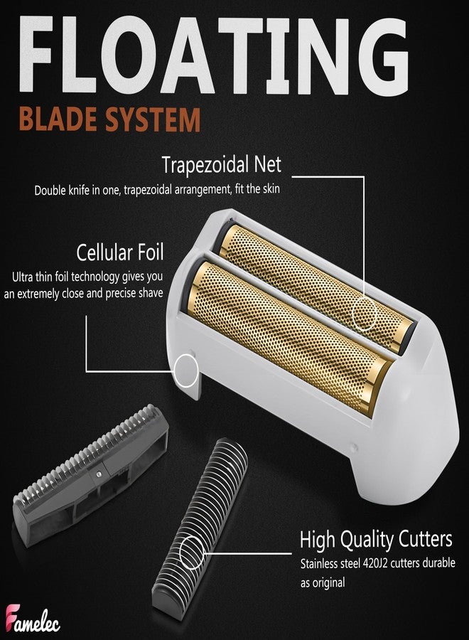 FAMELEC Replacement Heads for Andis Shaver Pro-Foil & Lithium - Super Soft Gold Titanium Cutters for Andis Foil Shaver Replacement TS1 17150 17235 17220 TS2 17200, Compatible with Razor Blades - Image 4