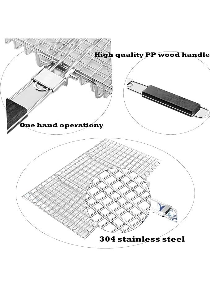 يوريفو سلة شواء خارجية، شواية متعددة الوظائف، بمقبض قابل للفصل والحمل، مناسبة لشواء الخضراوات والروبيان والأسماك وشرائح اللحم. - Image 4