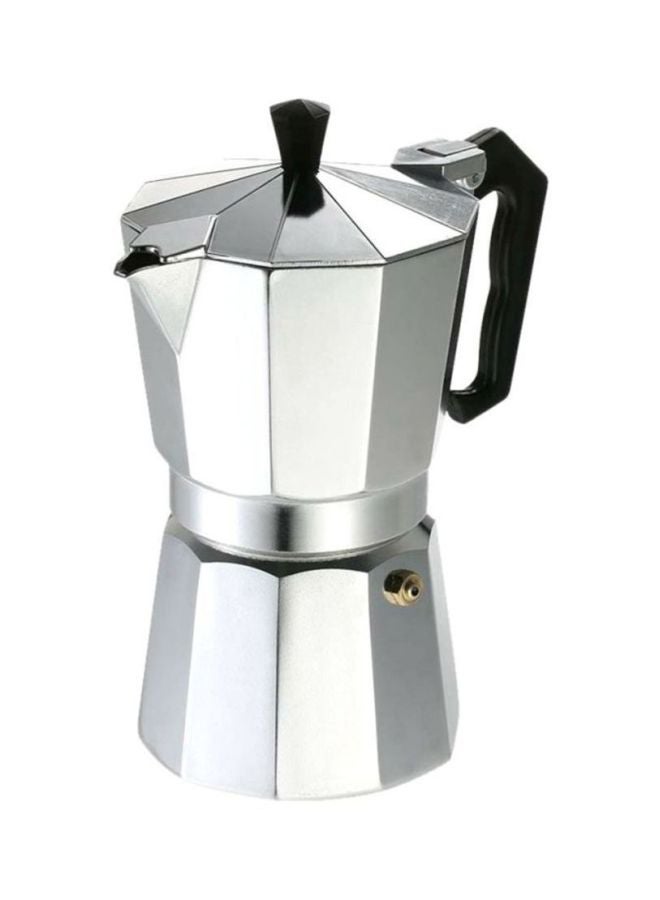 DESSINI Aluminum Coffee Maker Pot Silver/Black - Image 1