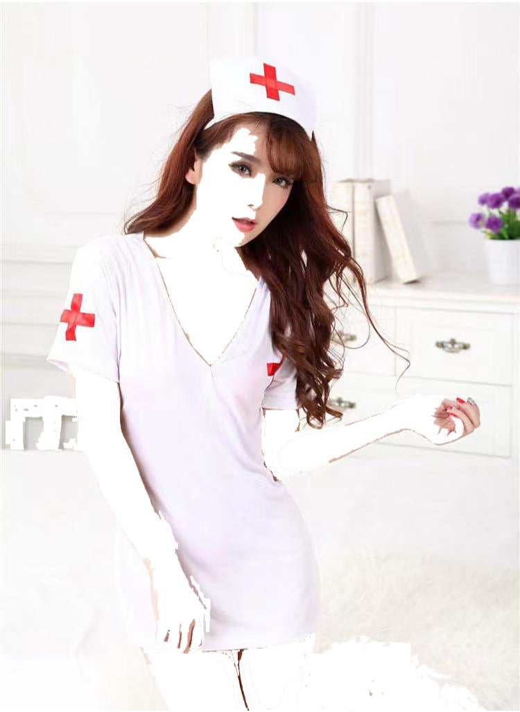 Generic Lingerie Maid  Cut-out Nurse Costume Dress .  - Image 1