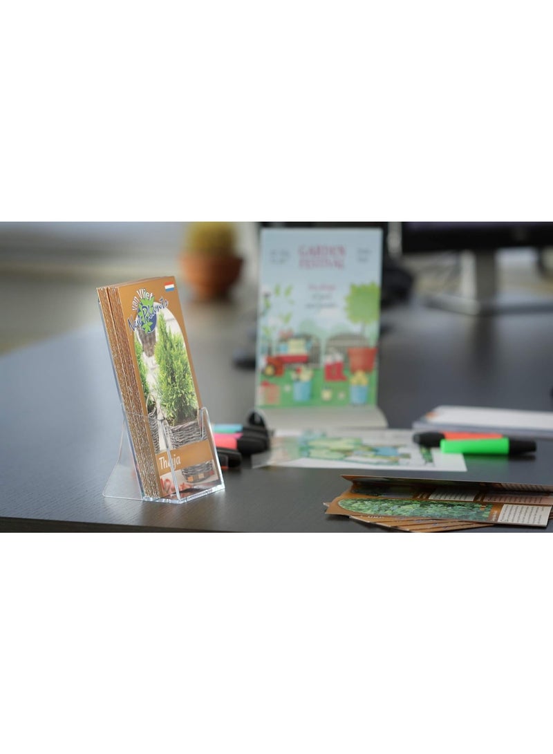 SLASA Leaflet & Brochure Holder for A5 Size – Crystal Clear Acrylic Display Stand for Flyers, Booklets & Menus – Portrait Organizer for Office, Restaurant & Reception - Image 3