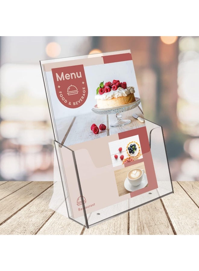 SLASA Leaflet & Brochure Holder for A5 Size – Crystal Clear Acrylic Display Stand for Flyers, Booklets & Menus – Portrait Organizer for Office, Restaurant & Reception - Image 2