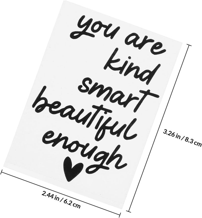 2pcs Positive Affirmation Mirror Decals Vinyl Stickers Black Inspirational Quote Motivation Bathroom Wall Decor Peel and Stick for ’ Room - Image 2