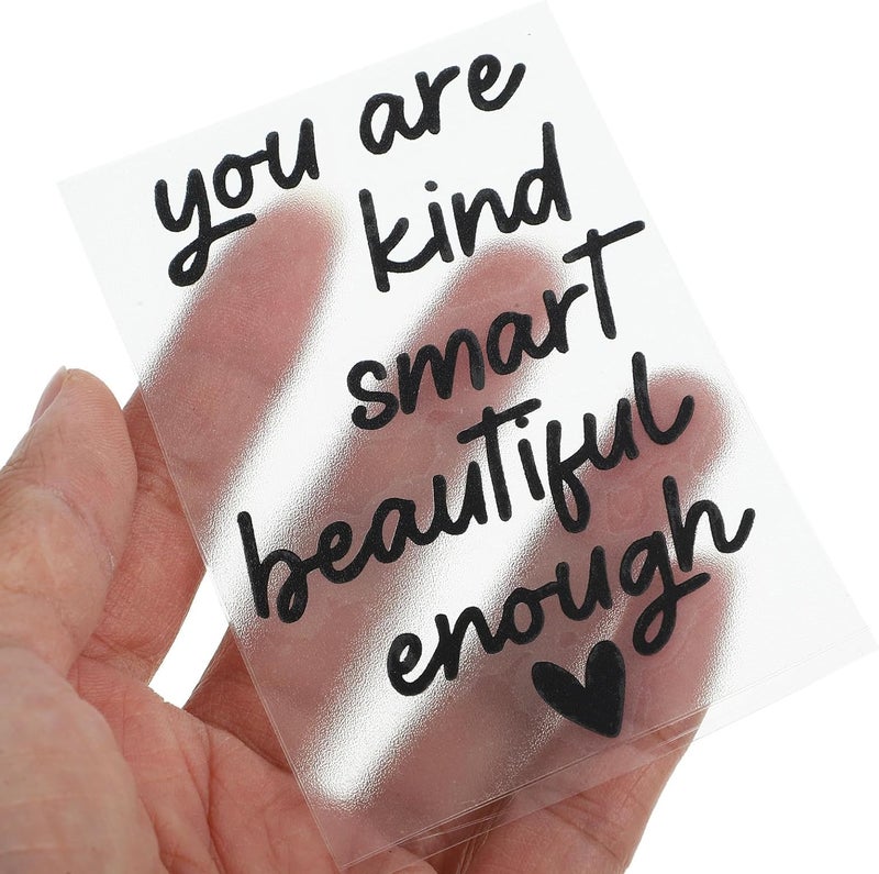 2pcs Positive Affirmation Mirror Decals Vinyl Stickers Black Inspirational Quote Motivation Bathroom Wall Decor Peel and Stick for ’ Room - Image 4