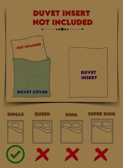 Blueberry 4 Pieces Single Size Duvet Cover Set with Fitted sheet and Pillowcases  - Image 5