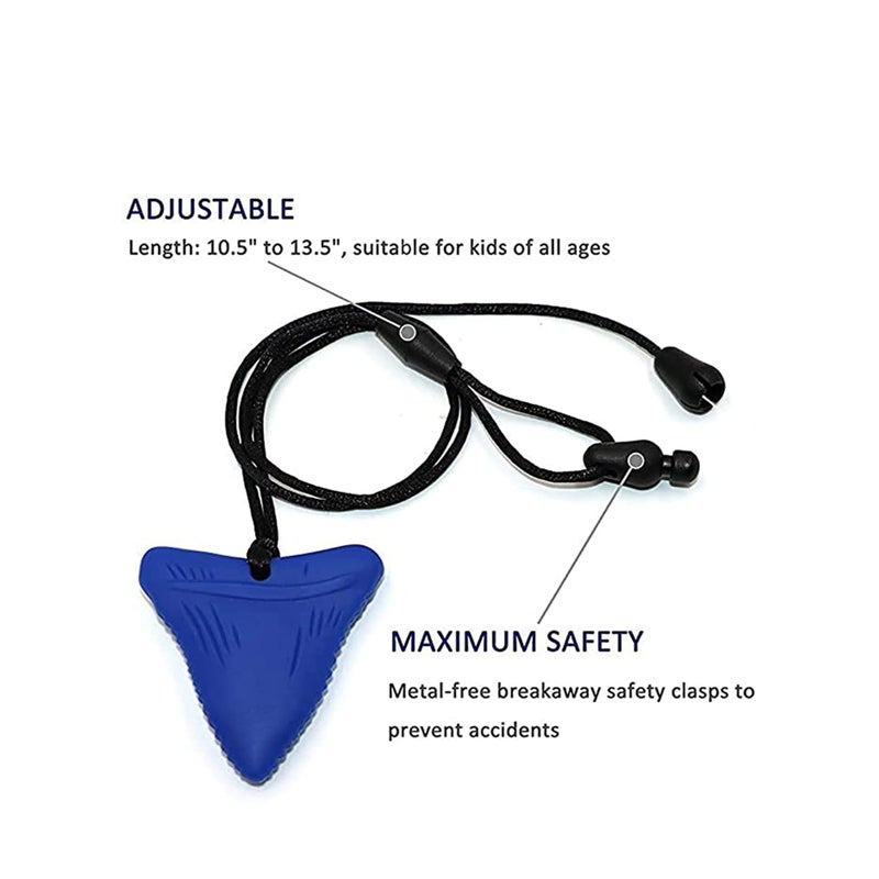 SOLARAE 3Pcs Shark Tooth Sensory Chew Necklace for Boys and Girls - Image 3