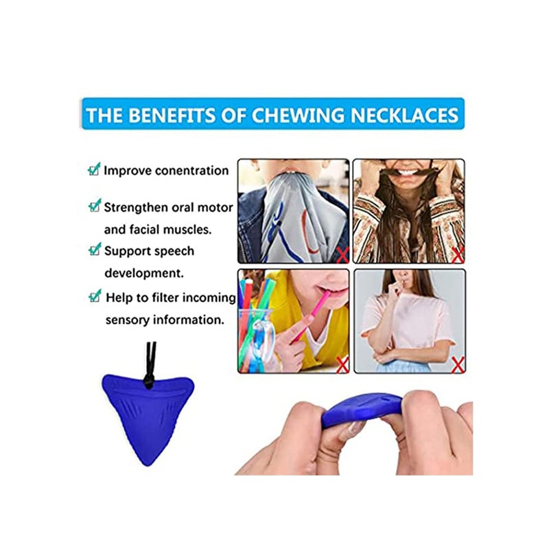 SOLARAE 3Pcs Shark Tooth Sensory Chew Necklace for Boys and Girls - Image 5