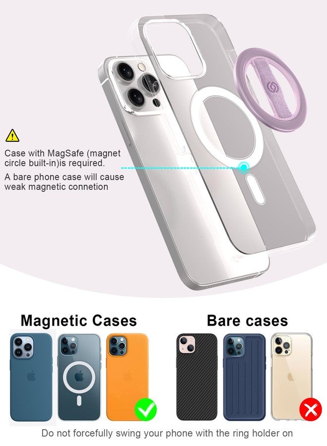 EWA MagOne Lite 3rd Gen Cell Phone Ring Holder, with Replaceable 360° Rotation Elastic Finger Strap, Phone Grip Compatible with,15,14,13 Pro/Max/Plus-(Purple) - Image 3
