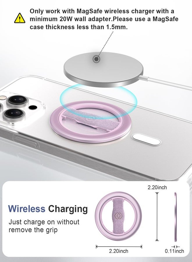 EWA MagOne Lite 3rd Gen Cell Phone Ring Holder, with Replaceable 360° Rotation Elastic Finger Strap, Phone Grip Compatible with,15,14,13 Pro/Max/Plus-(Purple) - Image 5