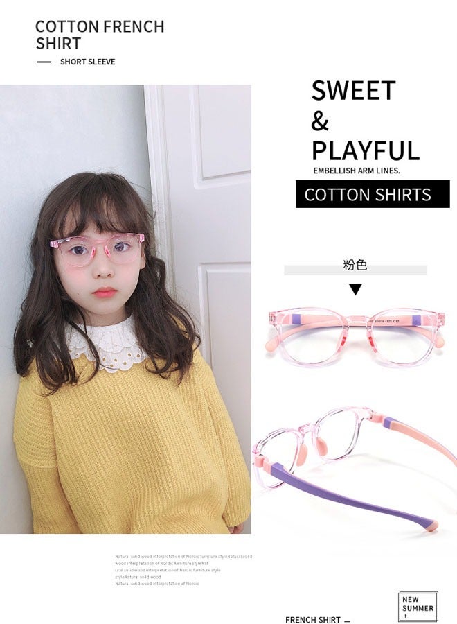 ZVEV Kids Blue Light Blocking Glasses, Anti Eyestrain Computer Glasses, Gaming Eyewear UV400 Protection with Light Weight TR90 Frame for Boys Girls and Children Age 3-12(Pink/Blue) - Image 3