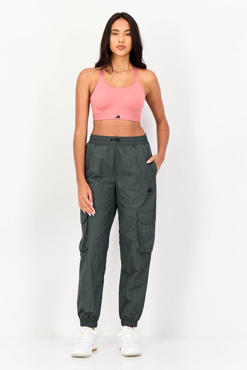 Adidas Women Loose Fit Training Track Pants, Dark Grey - Image 2