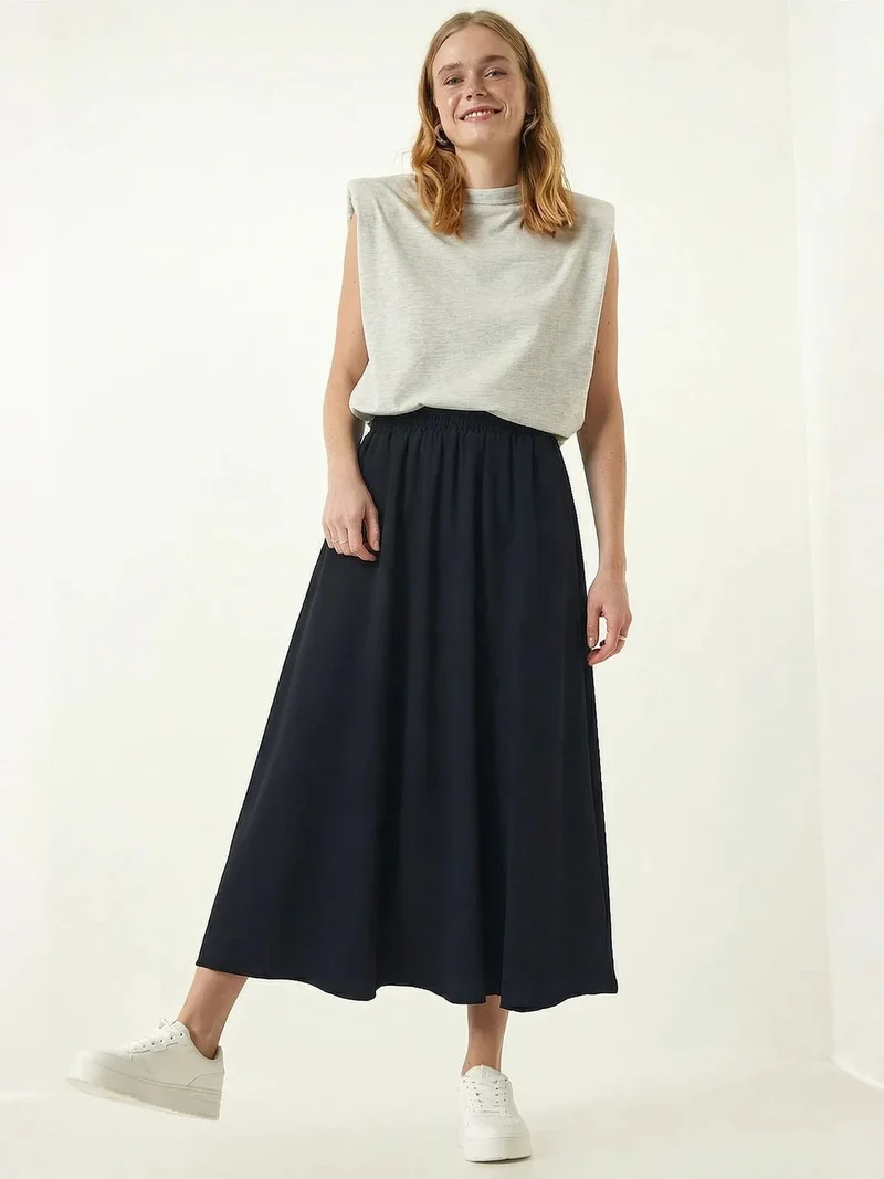السعادة في إسطنبول ISTANBUL Elastic Waist Maxi Skirt
