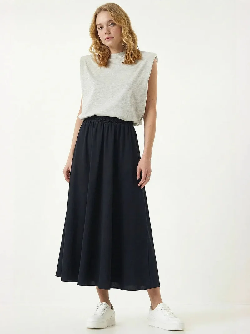 السعادة في إسطنبول ISTANBUL Elastic Waist Maxi Skirt