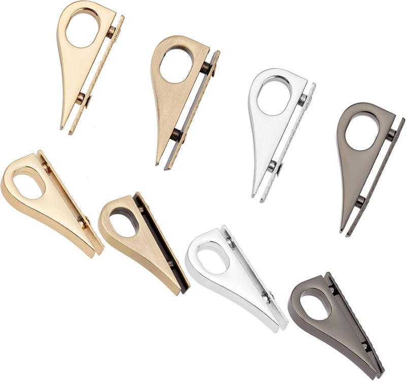 كلاراكو مجموعة من 8 مشابك جانبية للحقائب من كلاركو، 4 ألوان، مشبك موصل للحزام، مشبك تعليق للحقيبة، مشبك معدني، مشبك سلسلة لحقيبة اليد، مشبك تعليق، إكسسوارات يدوية الصنع للحقائب - Image 1