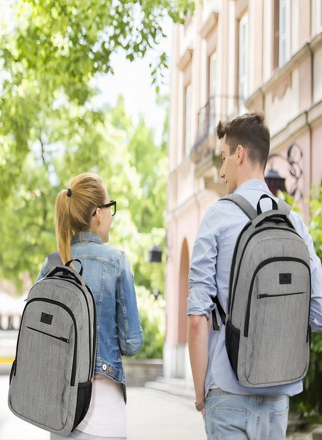 MATEIN 15.6 Inch Laptop Backpack for Men Women, Water Resistant Travel Notebook Bag with USB Charging Port, Anti Theft Business Office Computer Daypack for Work and College, Grey - Image 2