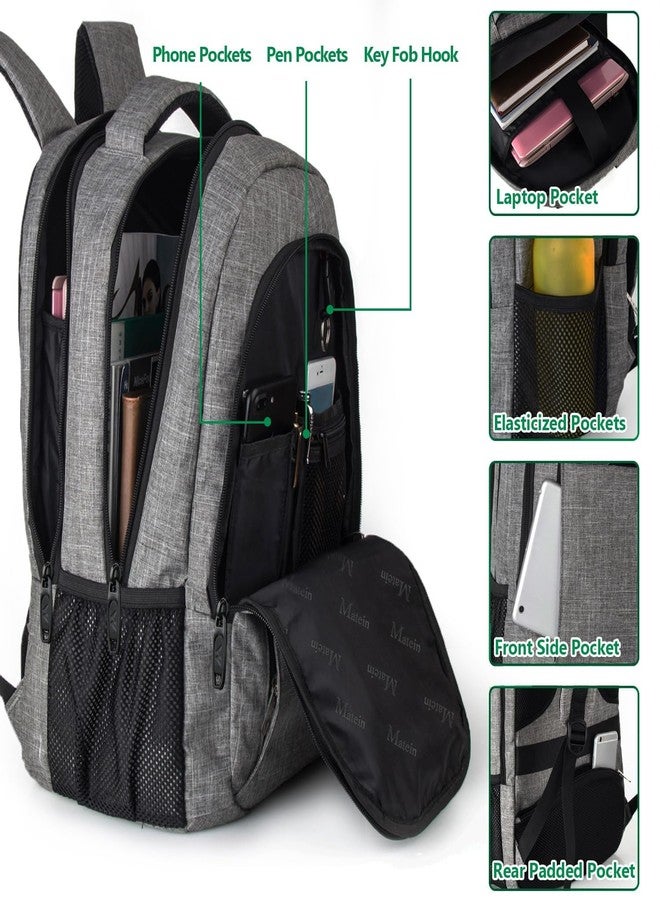 MATEIN 15.6 Inch Laptop Backpack for Men Women, Water Resistant Travel Notebook Bag with USB Charging Port, Anti Theft Business Office Computer Daypack for Work and College, Grey - Image 5