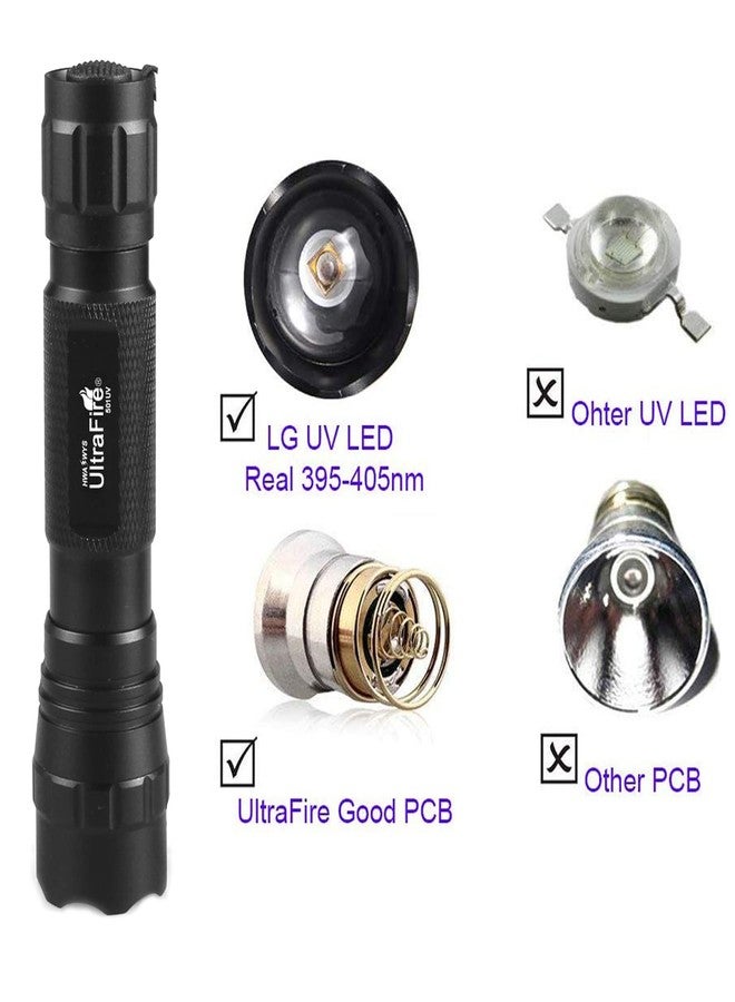 ULTRAFIRE 501B UV Flashlight, Adjustable Focus 395nm Ultraviolet Blacklight Mini Flashlight for Pet Urine Detection, Resin Curing, Scorpion & Bed Bug Detection - Image 3