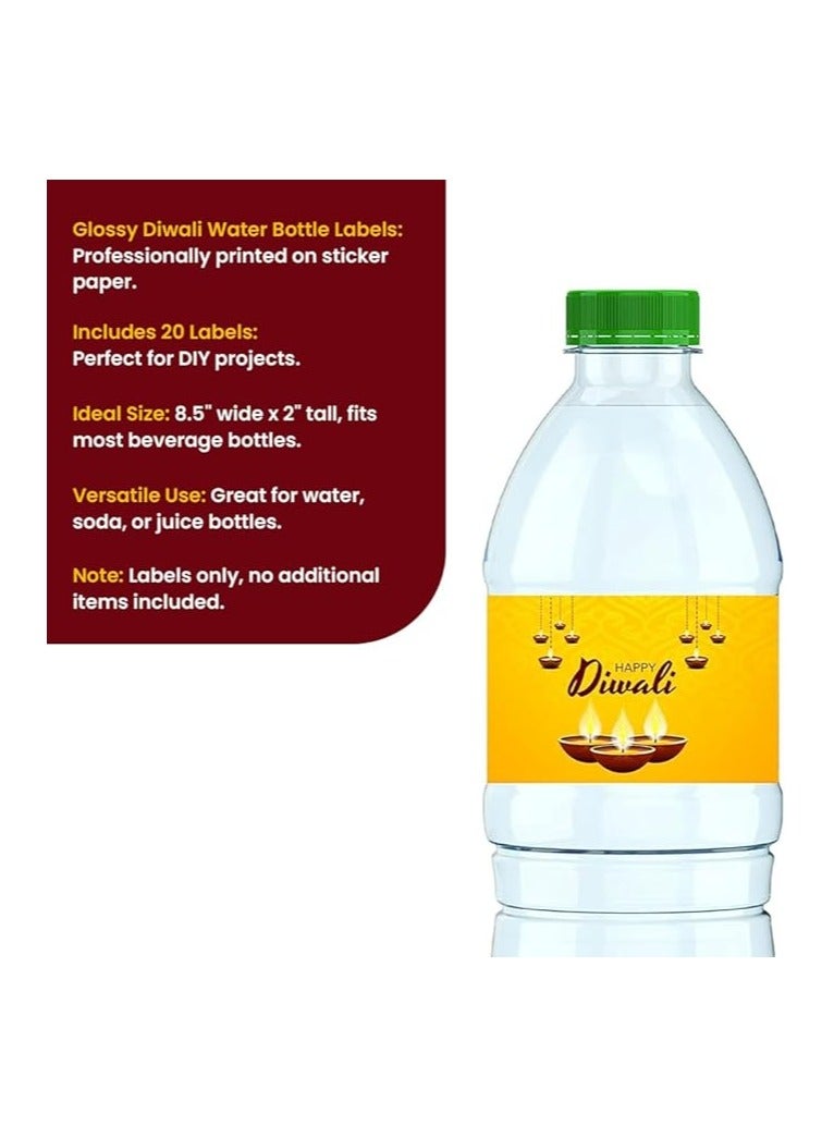 Diwali Water Bottle Sticker Labels For Diwali Celebration Festival Of Light Party Diwali Stickers-Set Of 20 Pcs - Image 5