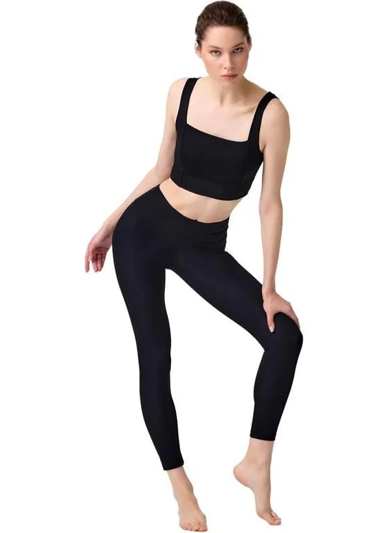 COTTONHILL Black High Waist Women's Sports Leggings