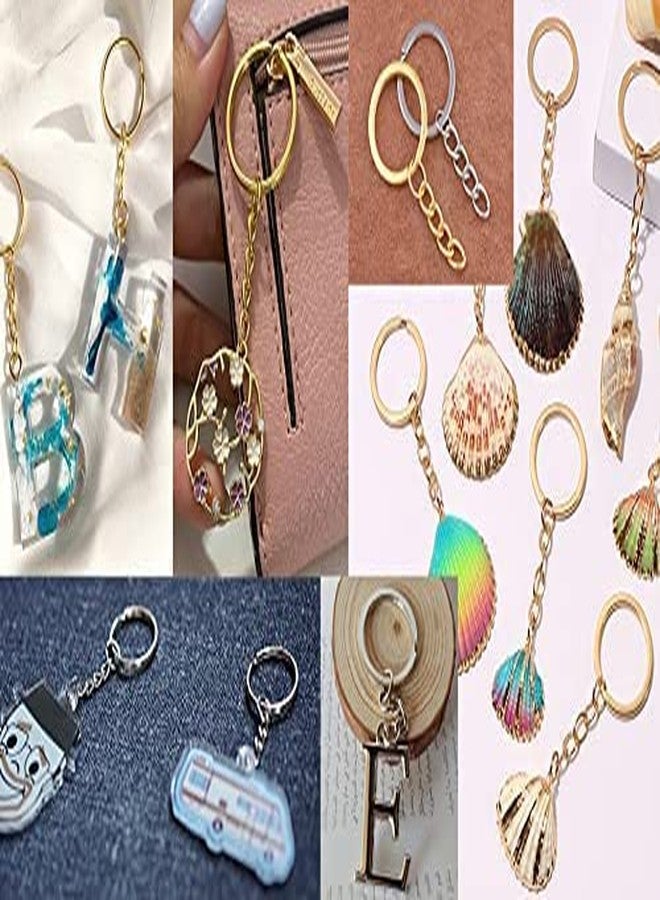 Evaluemart Gold Color Metal Split Keychain Ring Parts - 100 Key Chains 25mm with 26mm Chains and 100pcs Open Jump Ring for Craft Key Ring - Image 4