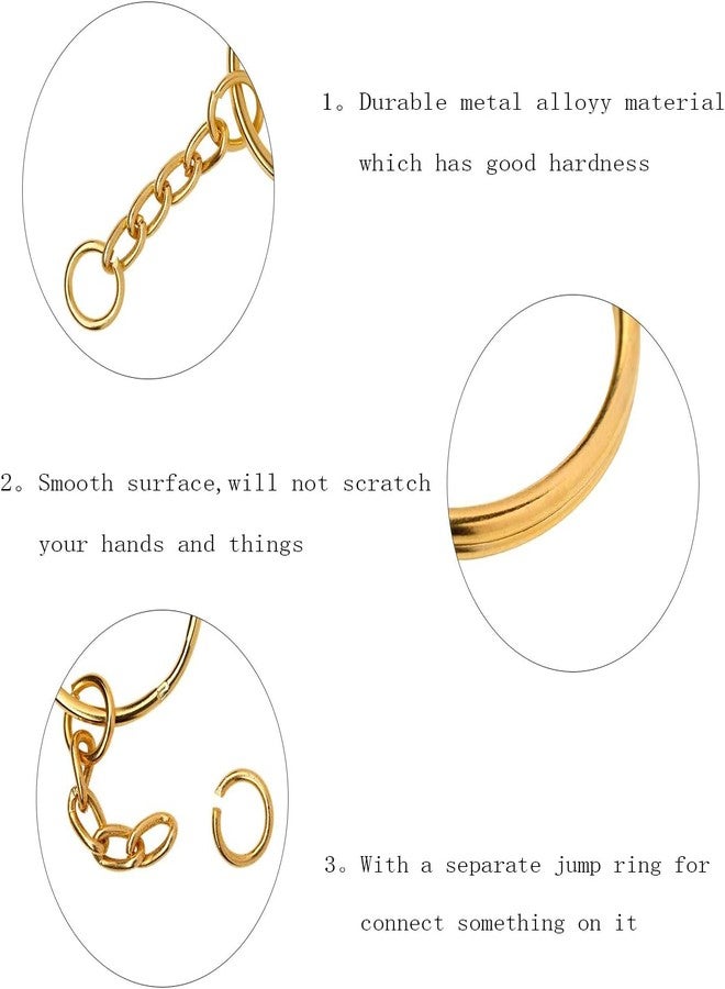 Evaluemart Gold Color Metal Split Keychain Ring Parts - 100 Key Chains 25mm with 26mm Chains and 100pcs Open Jump Ring for Craft Key Ring - Image 5