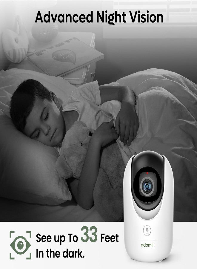 adomii 2K Indoor Cameras for Home Security - Camera with Pan/Tilt, 33ft Night Vision, 2 Way Audio, BLE Pairing - Motion Detector Indoor Wi-Fi Camera for Baby & Pet Monitor - Image 5